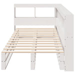 ZNTS Bookcase Bed without Mattress White 90x200cm Solid Wood Pine 3324509