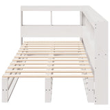 Bookcase Bed without Mattress White 90x200cm Solid Wood Pine 3324509