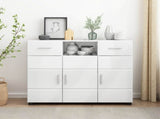Wooden Cabinet with Drawer High Gloss White 88.5 x 30.5 x 73 cm 880285