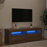 TV Cabinet with LED Lights Artisan Oak 120x35x40 cm Engineered Wood 856320