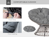360&deg Swivel Rattan Papasan Moon Bowl Chair Round Lounge Garden Wicker Basket Seat with Padded T3398P555163