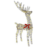 Reindeer Pull Sleigh Warm white 70 x 26 x 129 cm Rattan 42019081