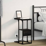 Bedside Cabinet Black Oak 41.5 x 26 x 60.5 cm Engineered Wood 859605