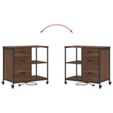 Cabinet with Charging Station Brown Oak 76 x 41 x 72 cm 859839
