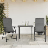 Folding Garden Chairs 2 pcs Grey Poly Rattan 4007140