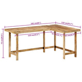 Desk 165x110x75 cm Solid Wood Mango 353334