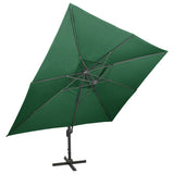 Cantilever Garden Parasol with Double Top Green 400x300 cm 312371