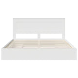 Storage Bed with Headboard White 200 x 200 cm Engineered Wood 3410219