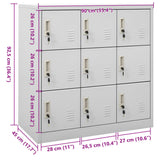 Locker Cabinet Light Grey 90x45x92.5 cm Steel 336440