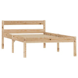 Bed Frame Natural Solid pine wood and plywood Single Durable 283191