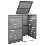 Single Wheelie Bin Shed 69x77.5x112.5 cm Stainless Steel 149554