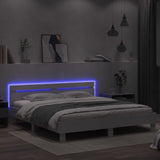 Bed Frame with LED without Mattress White 200x200 cm 3207518