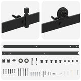 Sliding Door Hardware Kit 200 cm Steel Black 42055680