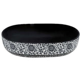 Countertop Basin Black and Blue Oval 59x40x14 cm Ceramic 155115