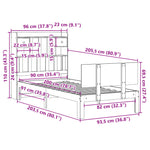 ZNTS Bookcase Bed without Mattress 90x200cm Solid Wood Pine 3322686