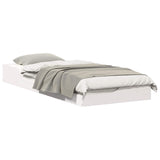 Bed Frame White 90 x 220 cm Solid Pine Wood 873413