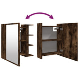 Bathroom Mirror Cabinet Smoked Oak 62.5x20.5x64cm Engineered Wood 826351