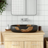 Countertop Basin Black Oval 59x40x14 cm Ceramic 155106