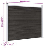 Fence Panel WPC 180x146 cm Grey 148982