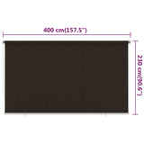 Outdoor Roller Blind 400x230 cm Brown HDPE 312990