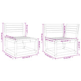 Garden Sofa Set Wax brown Solid pine wood Regular Modular 3217017