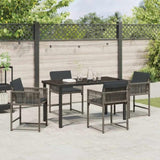 Garden Dining Set 5 pcs Grey Poly Rattan 3380750
