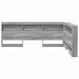 Storage Headboard with Shelf Grey Sonoma 140 cm Engineered Wood 3335490