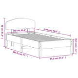 Bed Frame without Mattress White 90x190 cm Single Solid Wood Pine 3207238