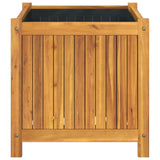 Garden Planter with Liner 50x50x50 cm Solid Wood Acacia 366440