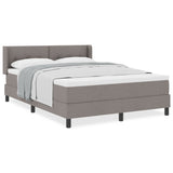 ZNTS Box Spring Bed with Mattress in Taupe, 140 x 200 cm, Fabric 3341108