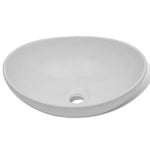 ZNTS Bathroom Basin with Mixer Tap Ceramic Oval White 275497