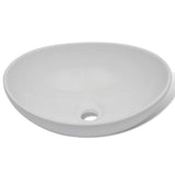 ZNTS Bathroom Basin with Mixer Tap Ceramic Oval White 275497