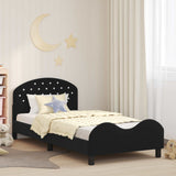Children's Bed Frame with Headboard Black 90 x 200 cm Velvet 42011129