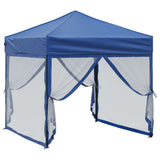 Folding Party Tent with Sidewalls Blue 2x2 m 93507