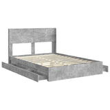 Bed Frame with Storage and Headboard Concrete Grey 150 x 200 cm 3414374