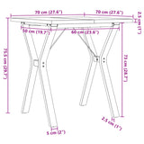 ZNTS Dining Table Y-Frame 70x70x75.5 cm Solid Wood Pine and Steel 3282781