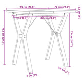 Dining Table Y-Frame 70x70x75.5 cm Solid Wood Pine and Steel 3282781