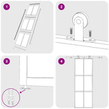 Sliding Door ESG Glass and Aluminium 76x205 cm Black 151011