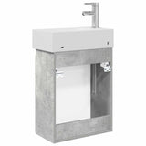 Bathroom Vanity Unit with Tap Concrete Grey 45.5 x 22.5 x 84 cm 889464