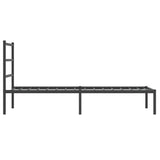 Metal Bed Frame without Mattress with Headboard Black 90x200cm 355358