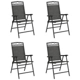 Folding Garden Chairs 4 pcs Melange Grey Steel and Textilene 3157293