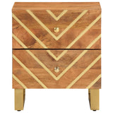 Bedside Cabinet Brown and Black Solid Wood Mango 356781