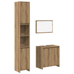 ZNTS 3 Piece Bathroom Furniture Set Artisan Oak Engineered Wood 3328566