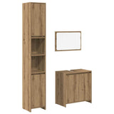 3 Piece Bathroom Furniture Set Artisan Oak Engineered Wood 3328566
