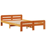 Bed Frame without Mattress Wax Brown 120x200 cm Solid Wood Pine 855477