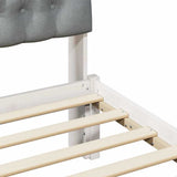Bed Frame with Upholstered Headboard White 80 x 200 cm 878853