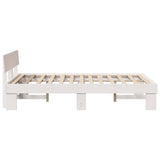 Bed Frame with Headboard White 140 x 190 cm Solid Pine Wood 872573