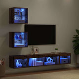 TV Wall Units with LED with LED 5 pcs Old wood Engineered Wood 3403577