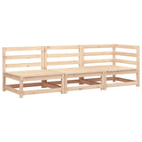 Garden Sofa 3-Seater Solid Wood Pine 837949