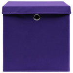 ZNTS Storage Boxes with Lids 10 pcs Purple 32x32x32 cm Fabric 288356